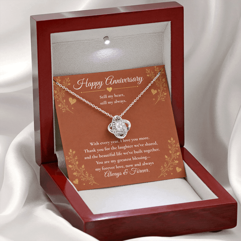 To My Wife – My Heart, My Always | Anniversary Love Knot Necklace