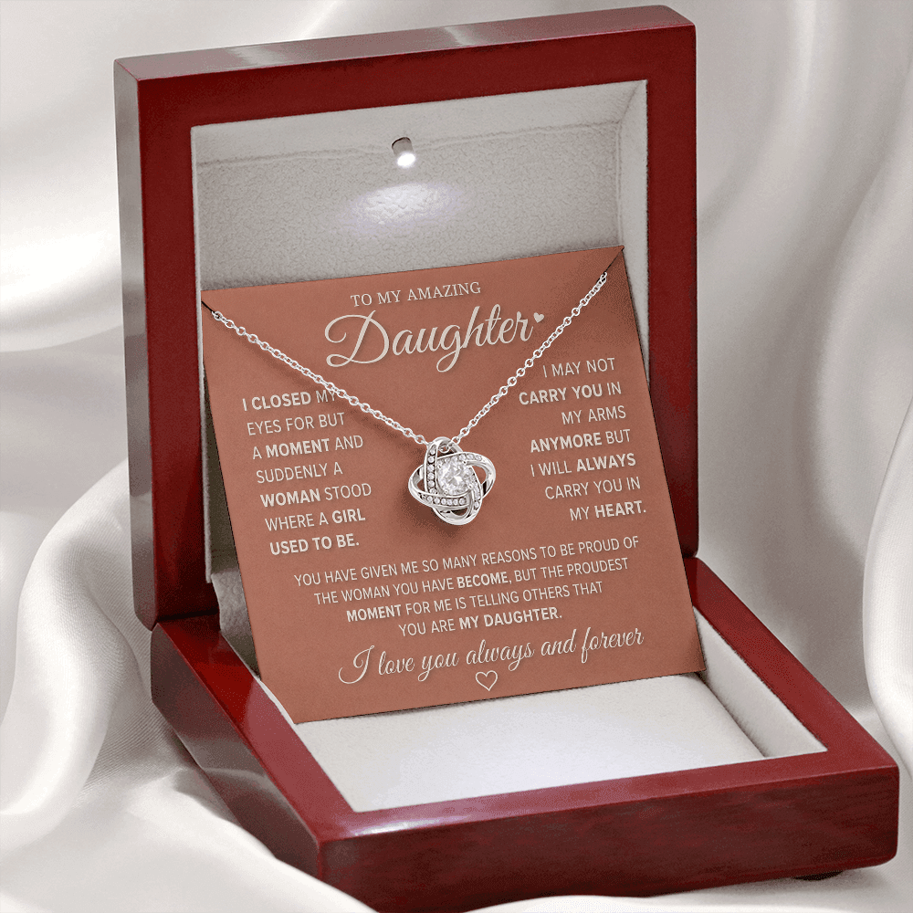 To My Amazing Daughter – Love Knot Necklace