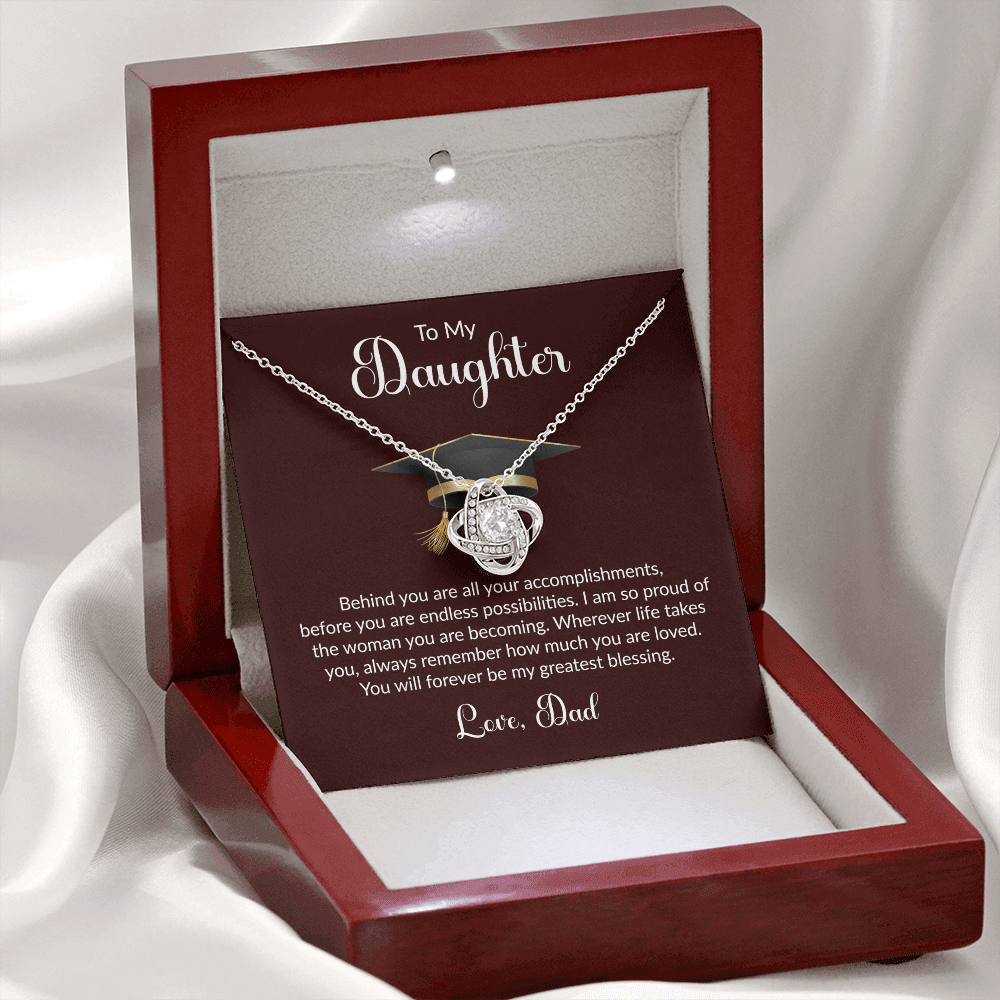 To My Daughter – Proud Dad Graduation Necklace
