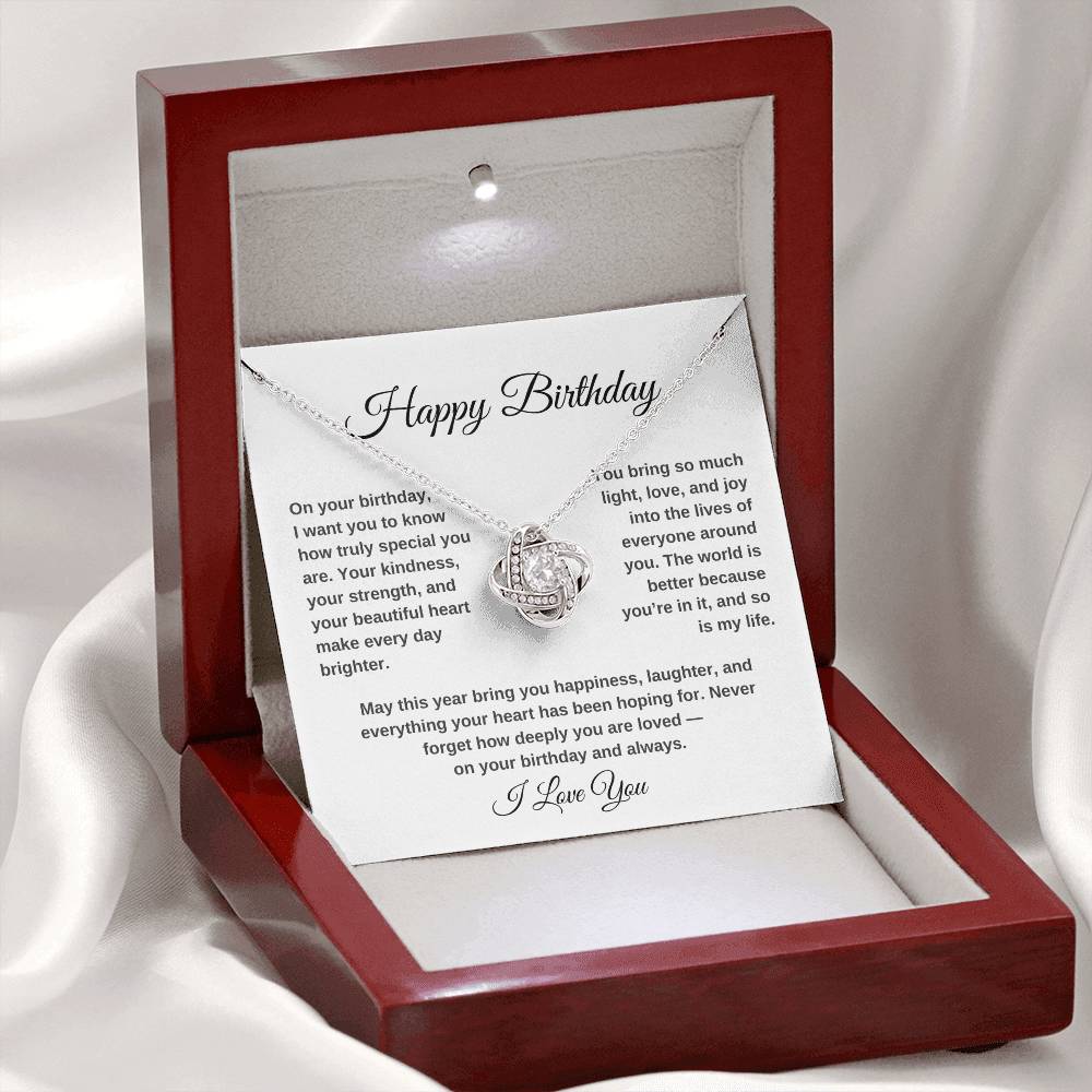 Happy Birthday – You Are Deeply Loved | Love Knot Necklace