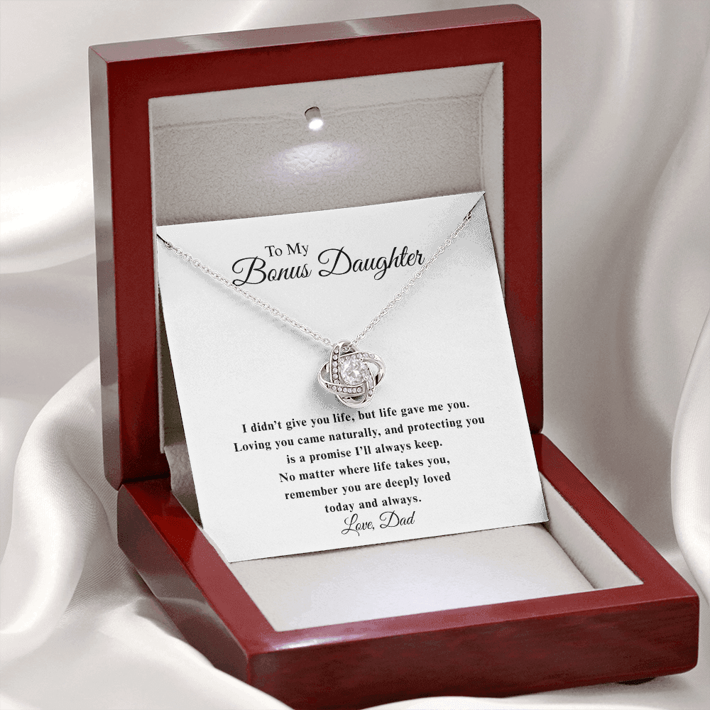 To My Bonus Daughter – Love Knot Necklace from Dad