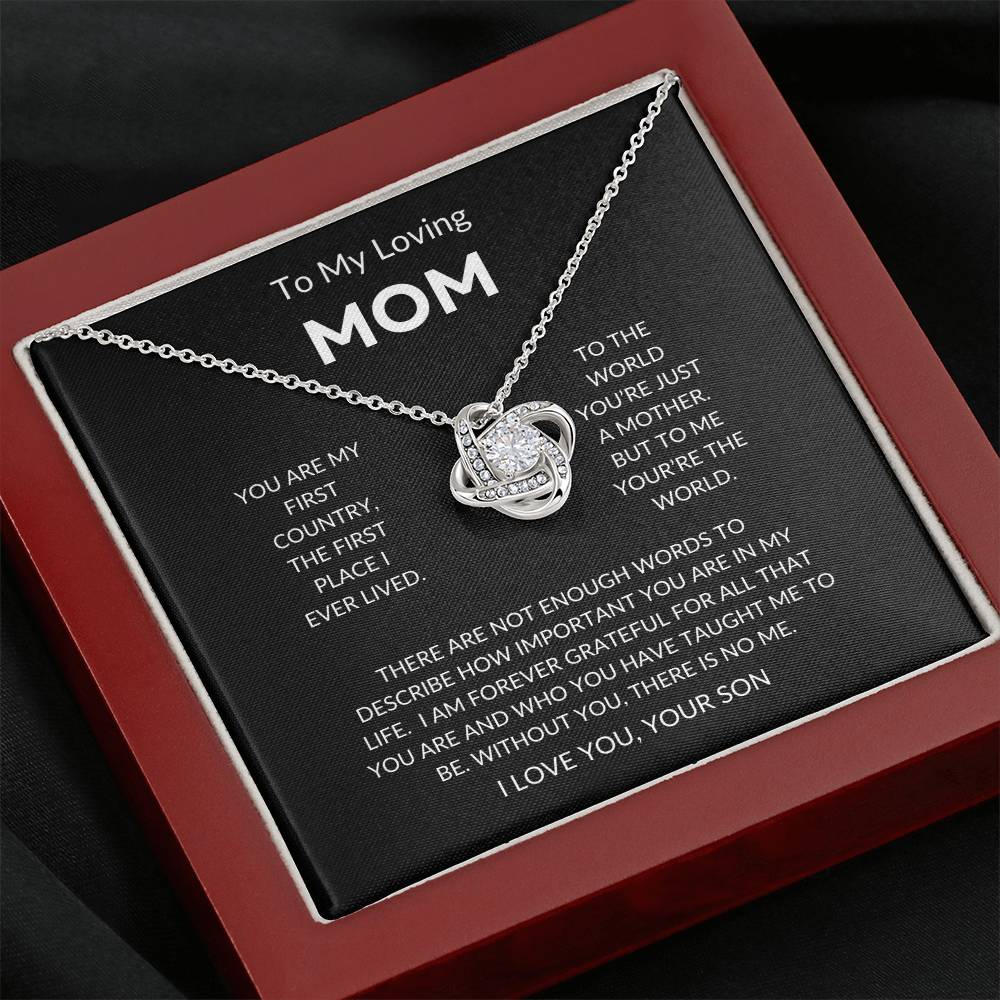 Mom - You're The World - Love Knot Necklace From Son