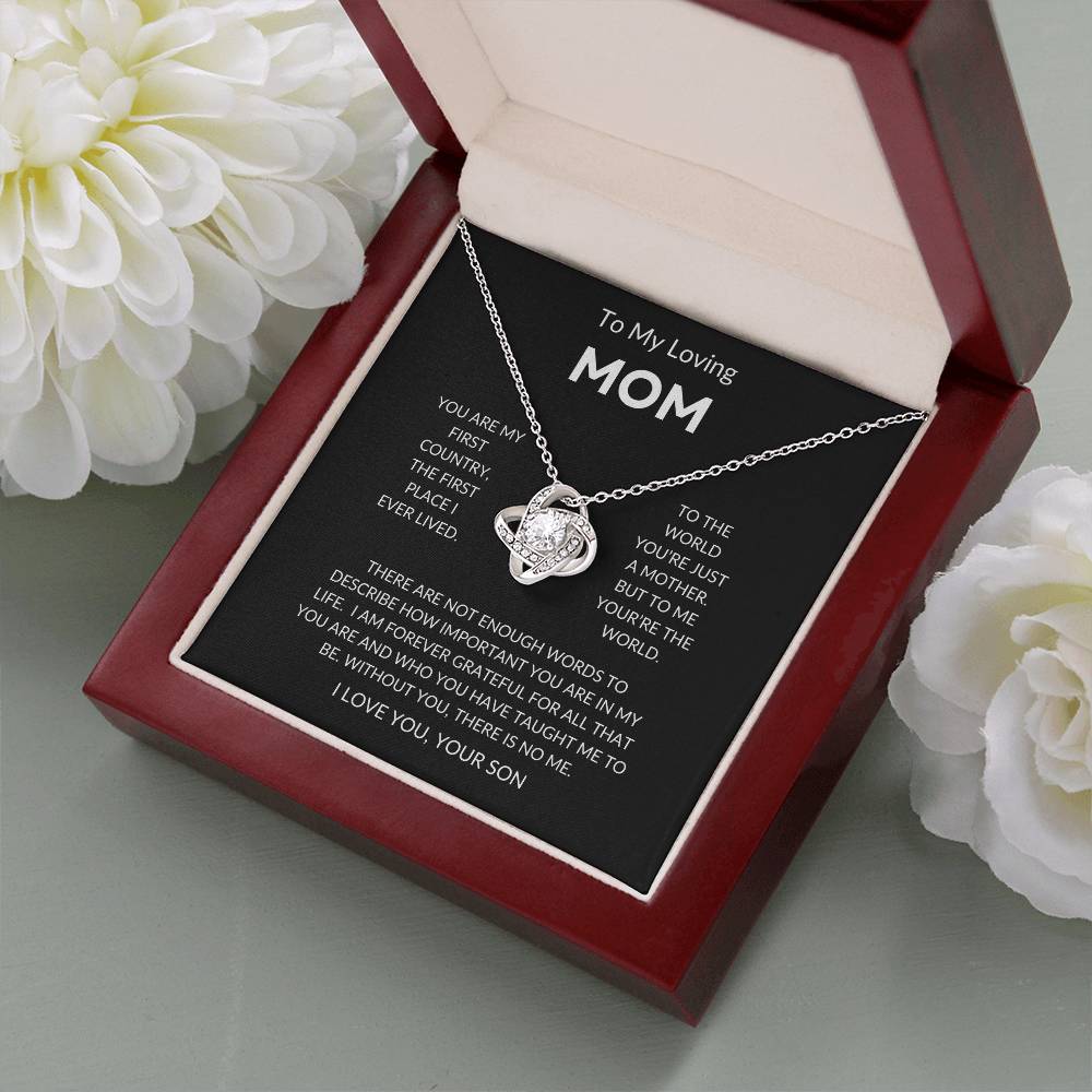 Mom - You're The World - Love Knot Necklace From Son