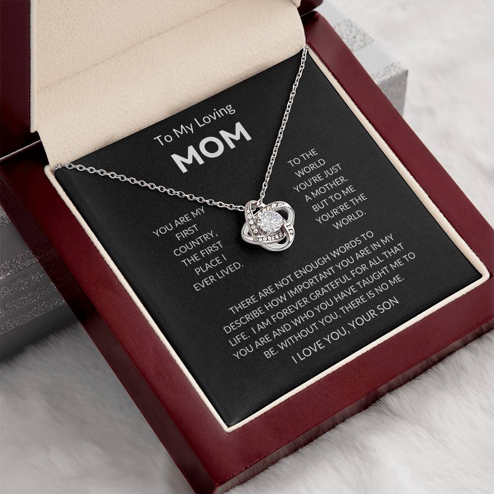 Mom - You're The World - Love Knot Necklace From Son