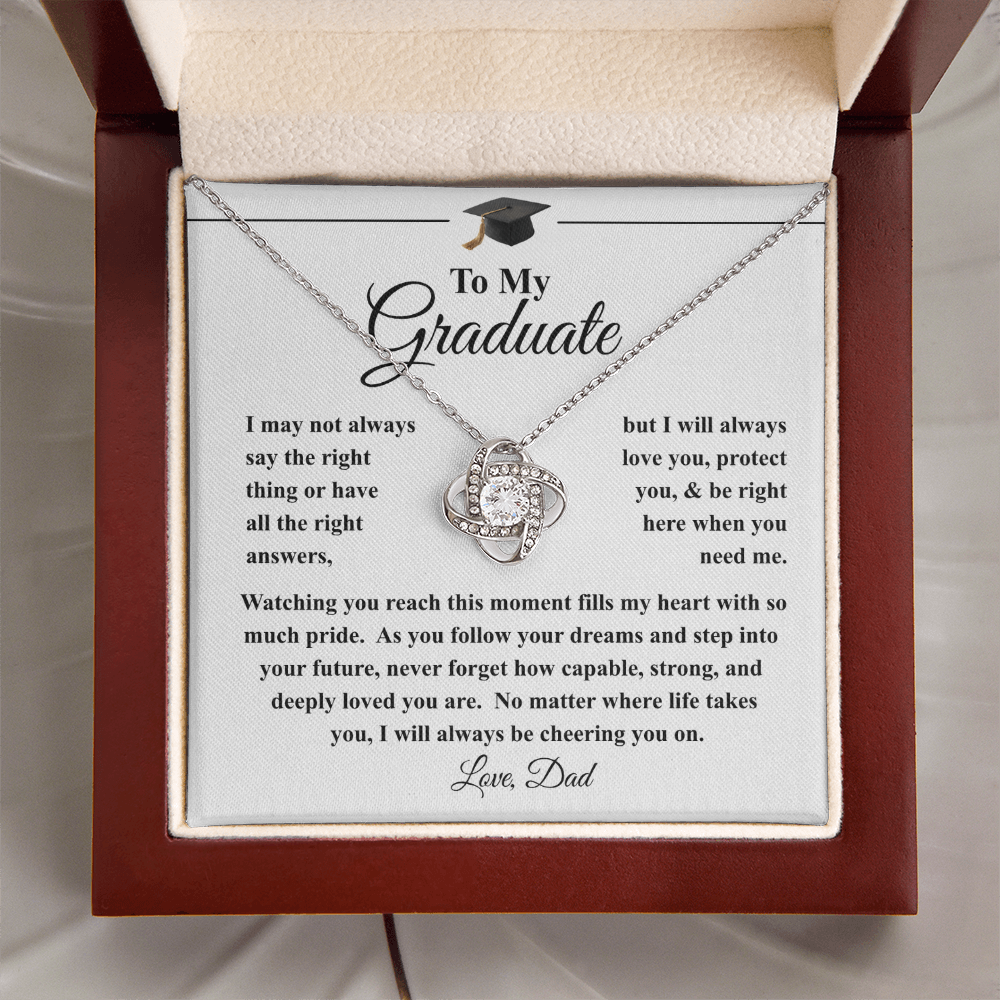 To My Daughter Graduation Necklace - Love Knot