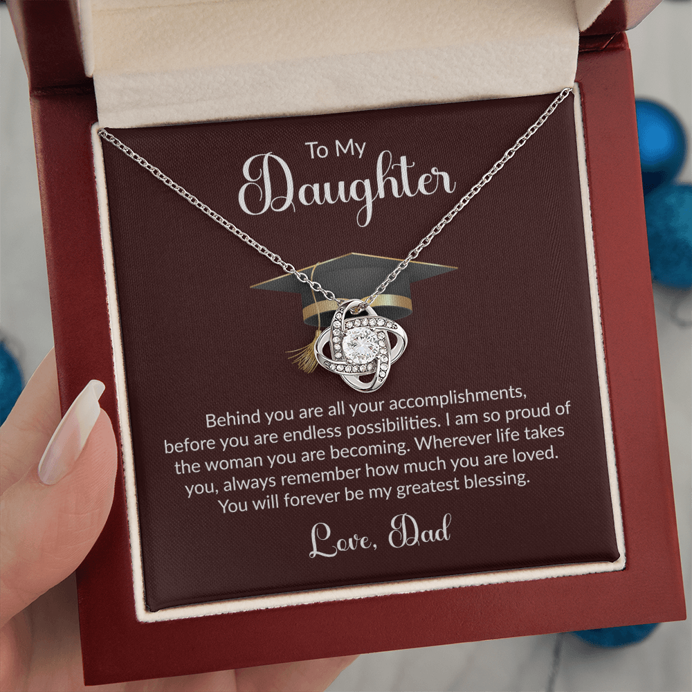 To My Daughter – Proud Dad Graduation Necklace