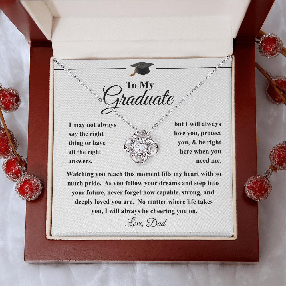 To My Daughter Graduation Necklace - Love Knot