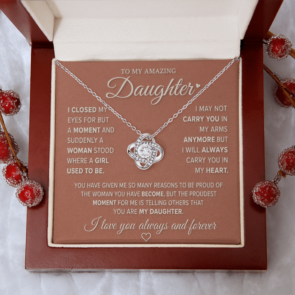 To My Amazing Daughter – Love Knot Necklace