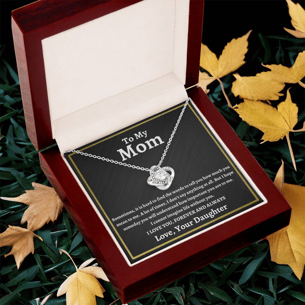 To My Mom | I Love You Forever and Always | Love Knot Necklace