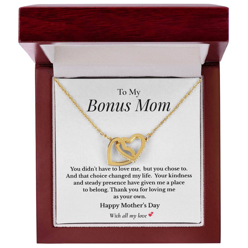 To My Bonus Mom – Mother's Day Interlocking Hearts Necklace