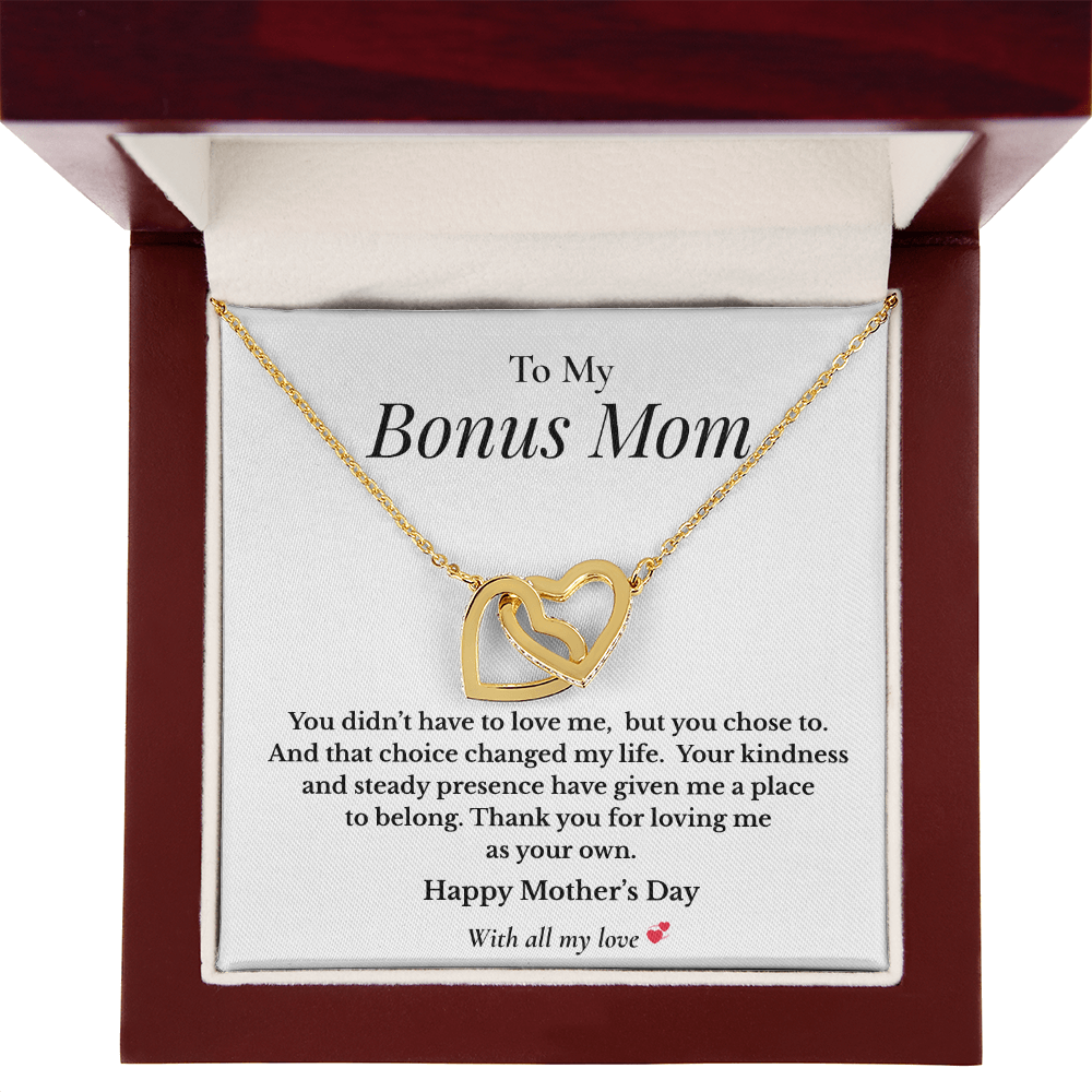 To My Bonus Mom – Mother's Day Interlocking Hearts Necklace