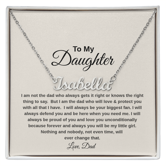 Name Necklace with Thoughtful Message Card And Wooden Jewelry Gift Box Option
