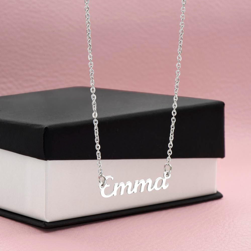Name Necklace with Thoughtful Message Card And Wooden Jewelry Gift Box Option