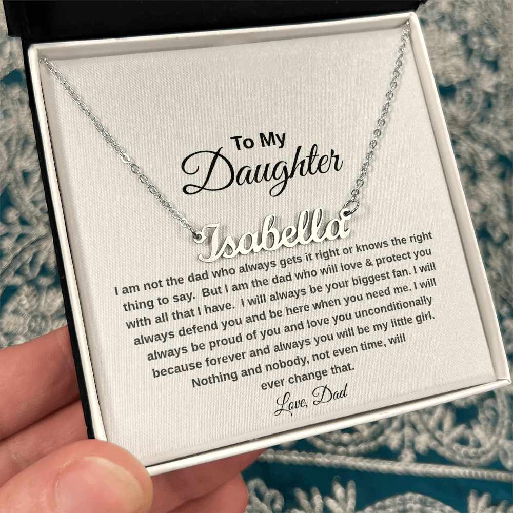 Name Necklace with Thoughtful Message Card And Wooden Jewelry Gift Box Option