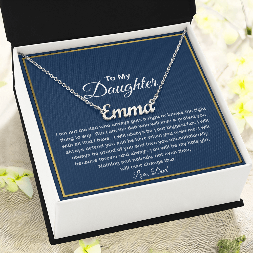 To My Daughter Personalized Name Necklace from Dad | Heartfelt Gift