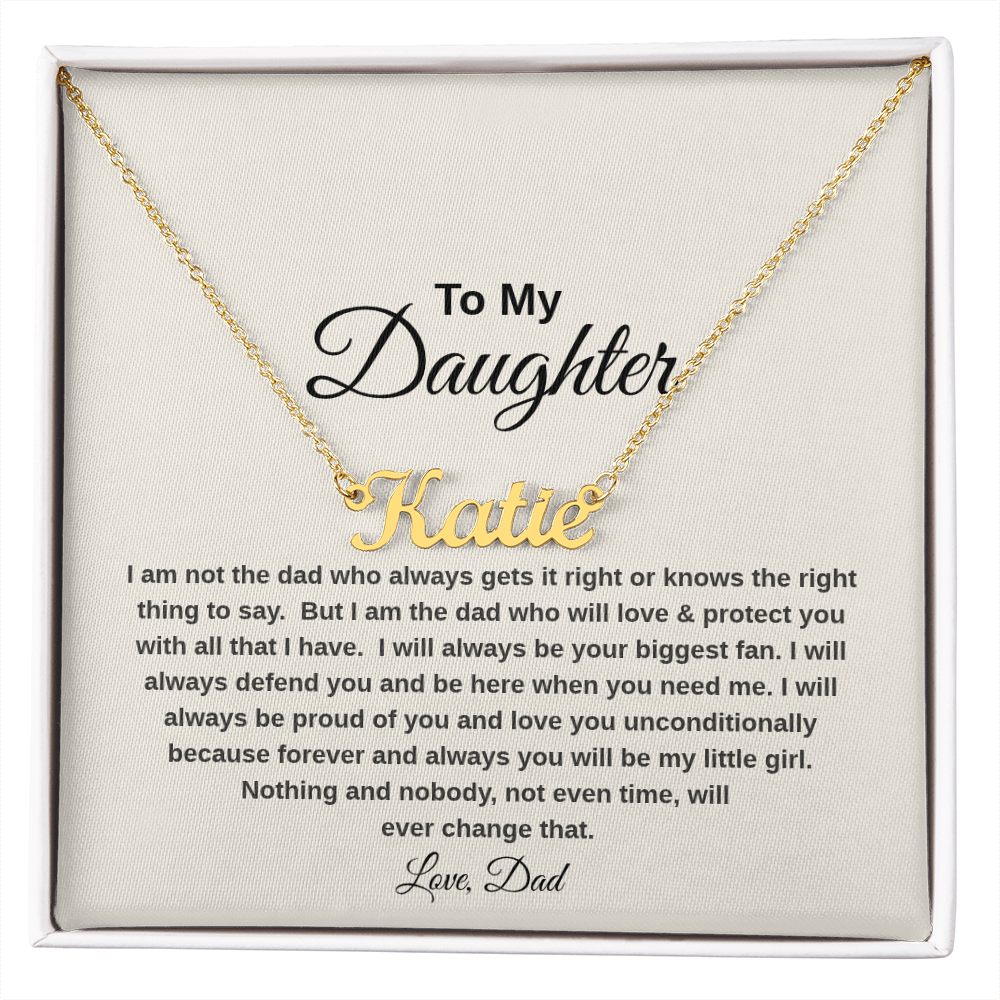 Name Necklace with Thoughtful Message Card And Wooden Jewelry Gift Box Option