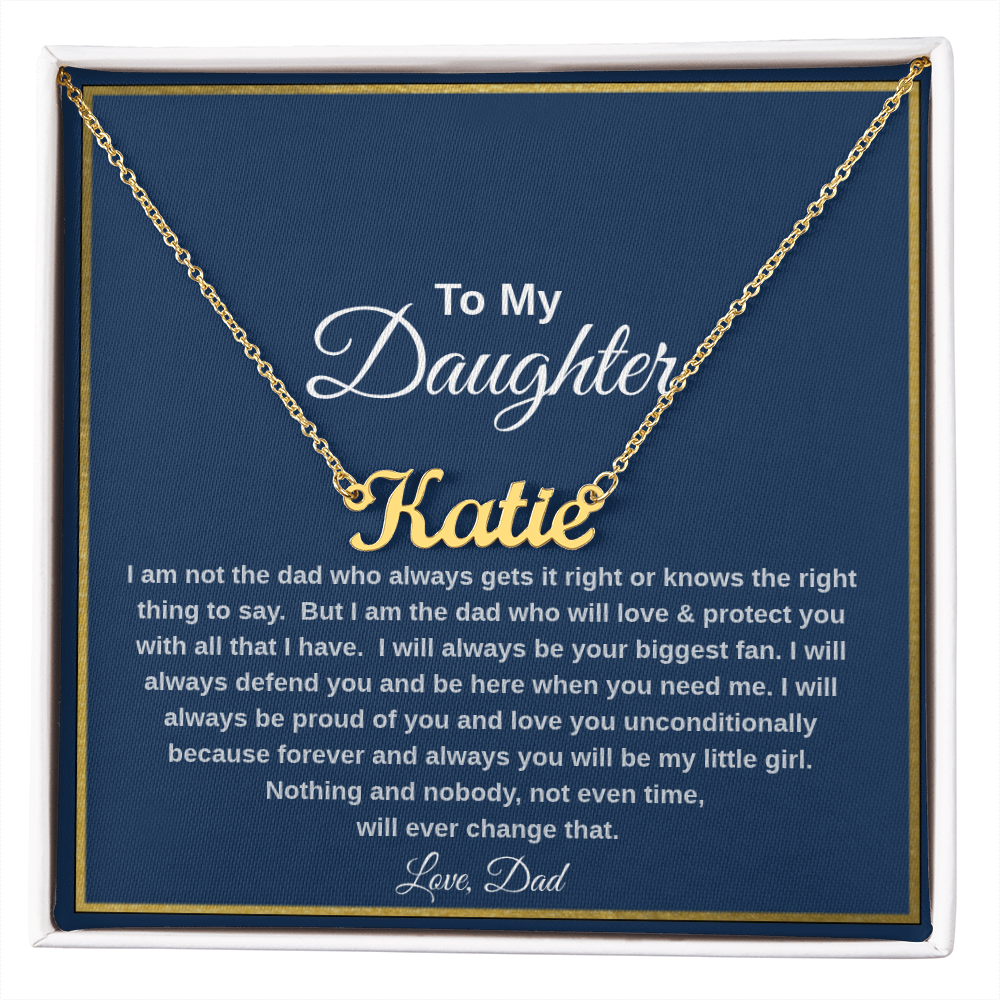 To My Daughter Personalized Name Necklace from Dad | Heartfelt Gift