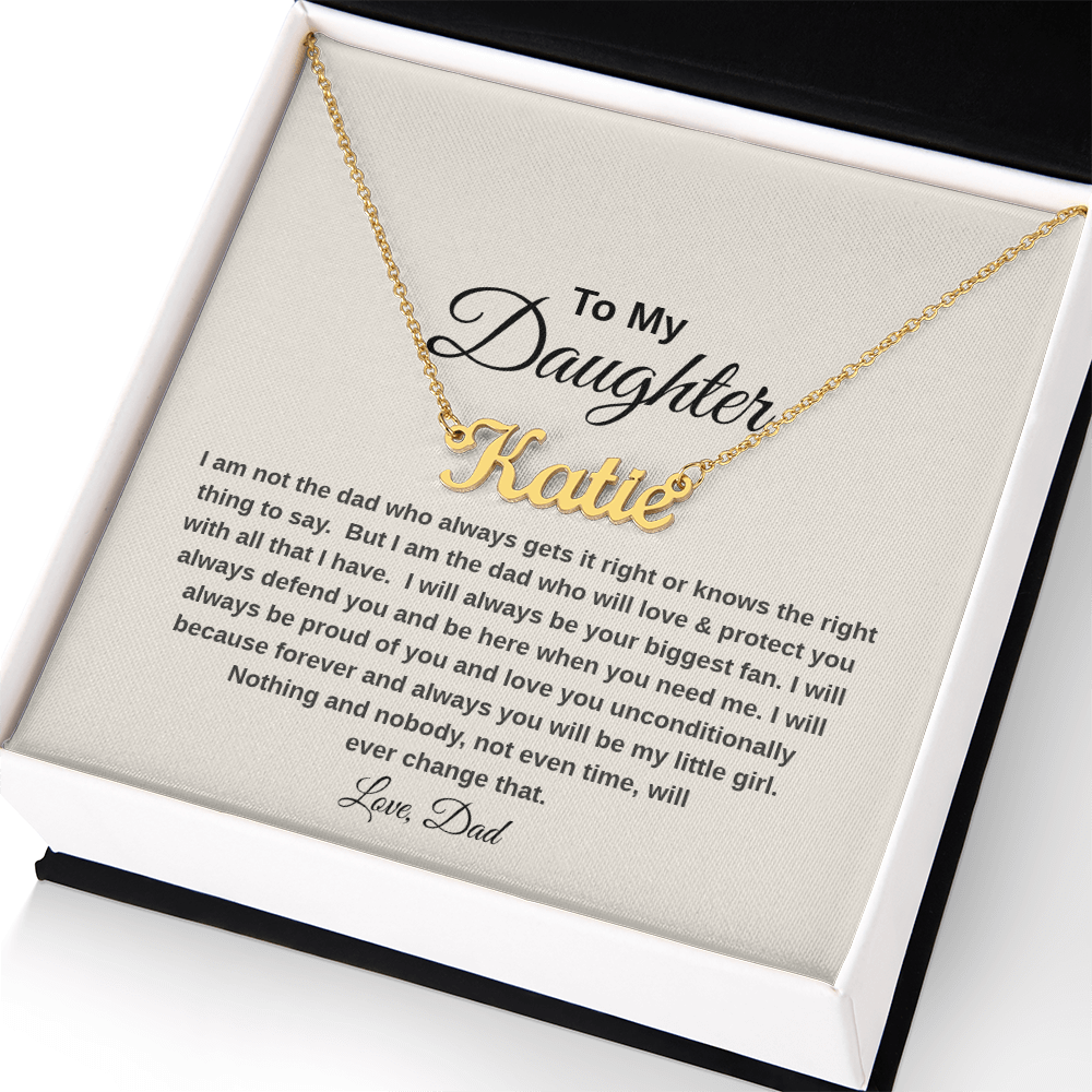 Name Necklace with Thoughtful Message Card And Wooden Jewelry Gift Box Option