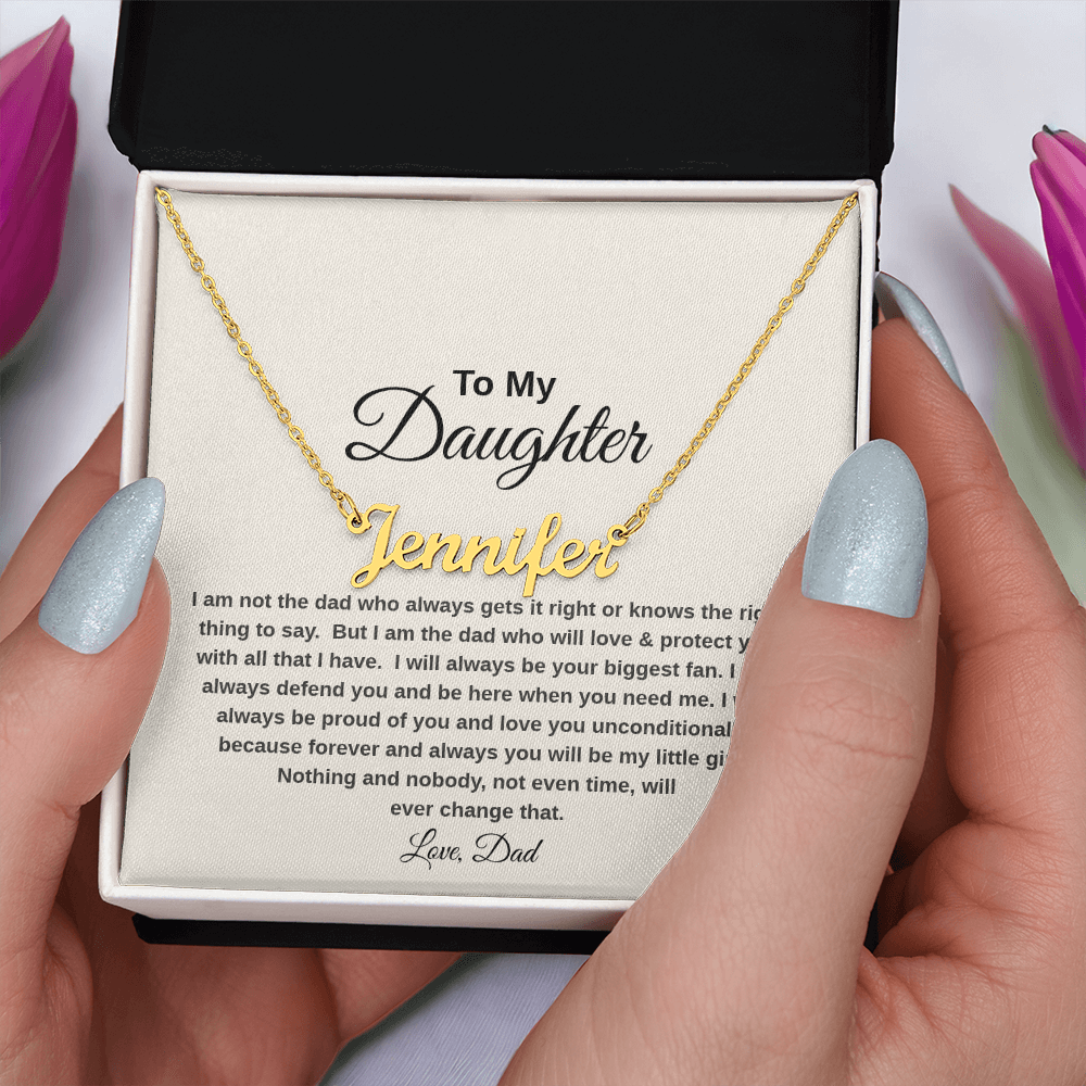 Name Necklace with Thoughtful Message Card And Wooden Jewelry Gift Box Option