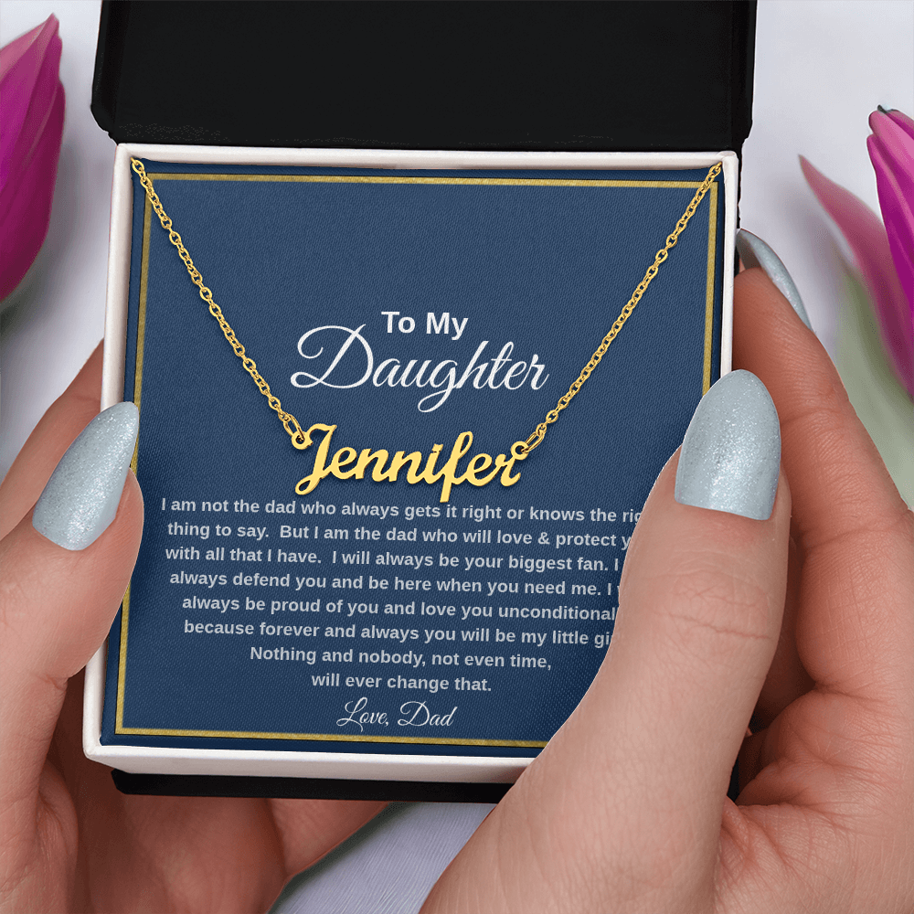 To My Daughter Personalized Name Necklace from Dad | Heartfelt Gift