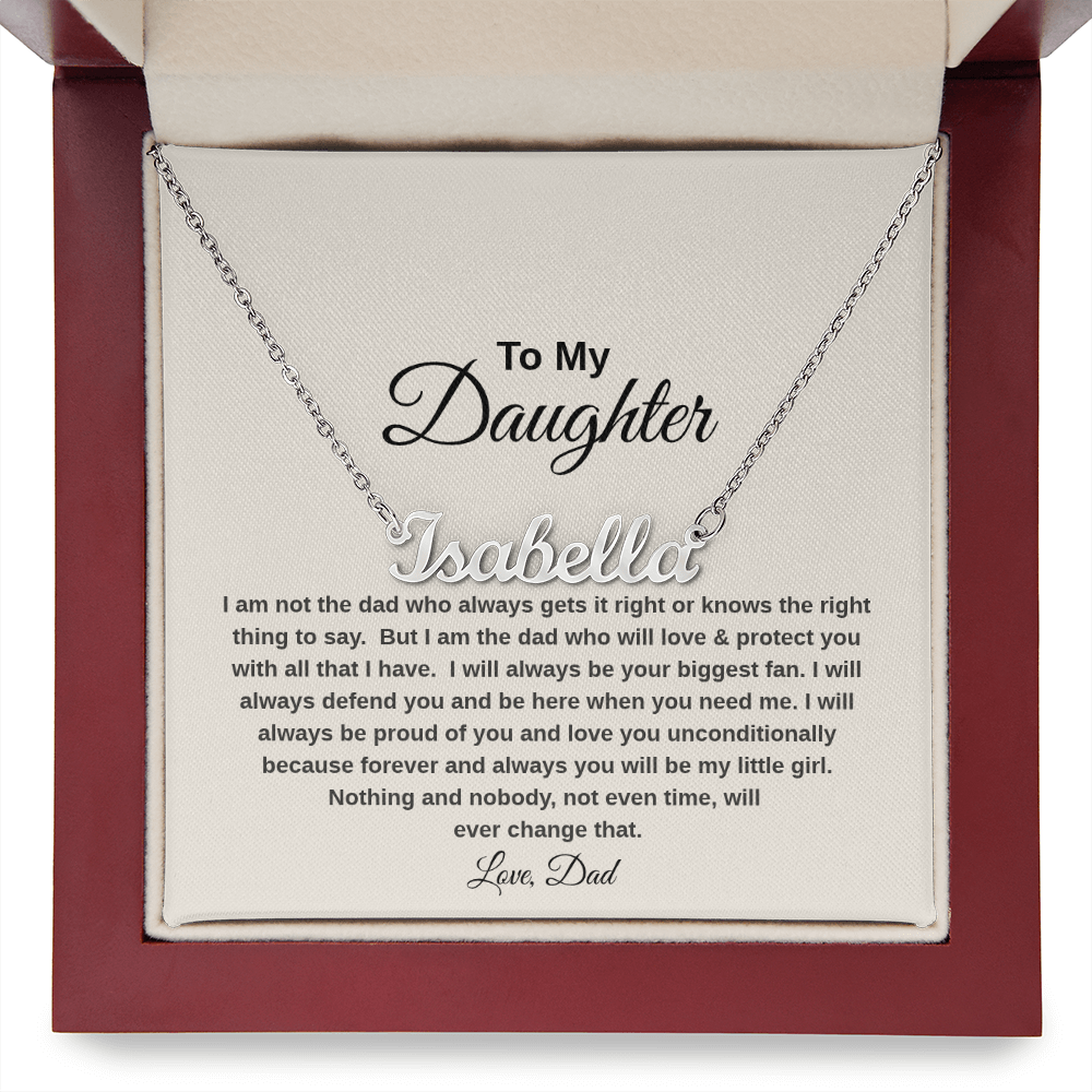 Name Necklace with Thoughtful Message Card And Wooden Jewelry Gift Box Option