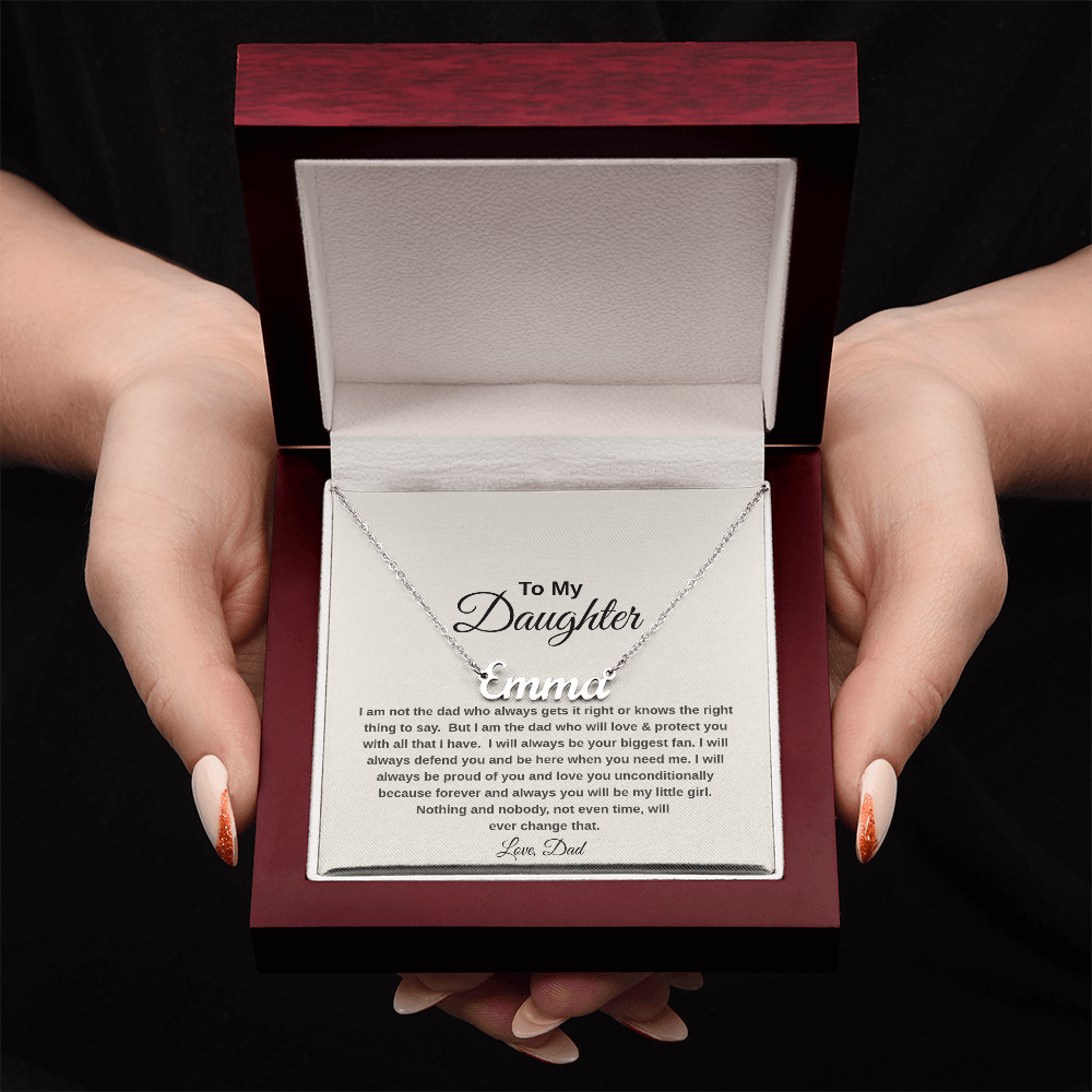 Name Necklace with Thoughtful Message Card And Wooden Jewelry Gift Box Option