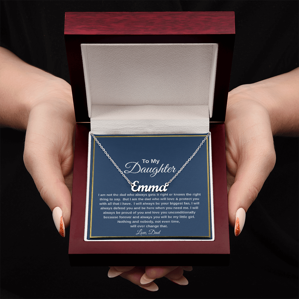 To My Daughter Personalized Name Necklace from Dad | Heartfelt Gift