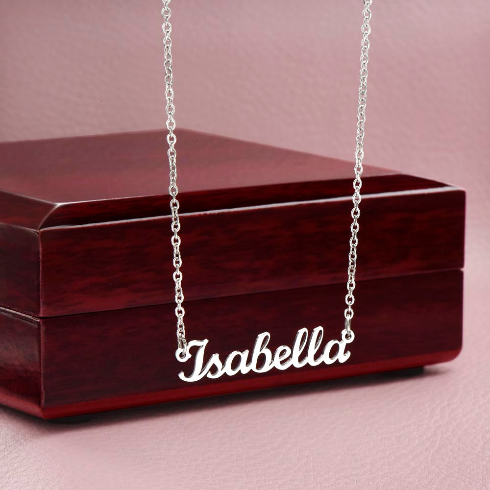 Name Necklace with Thoughtful Message Card And Wooden Jewelry Gift Box Option