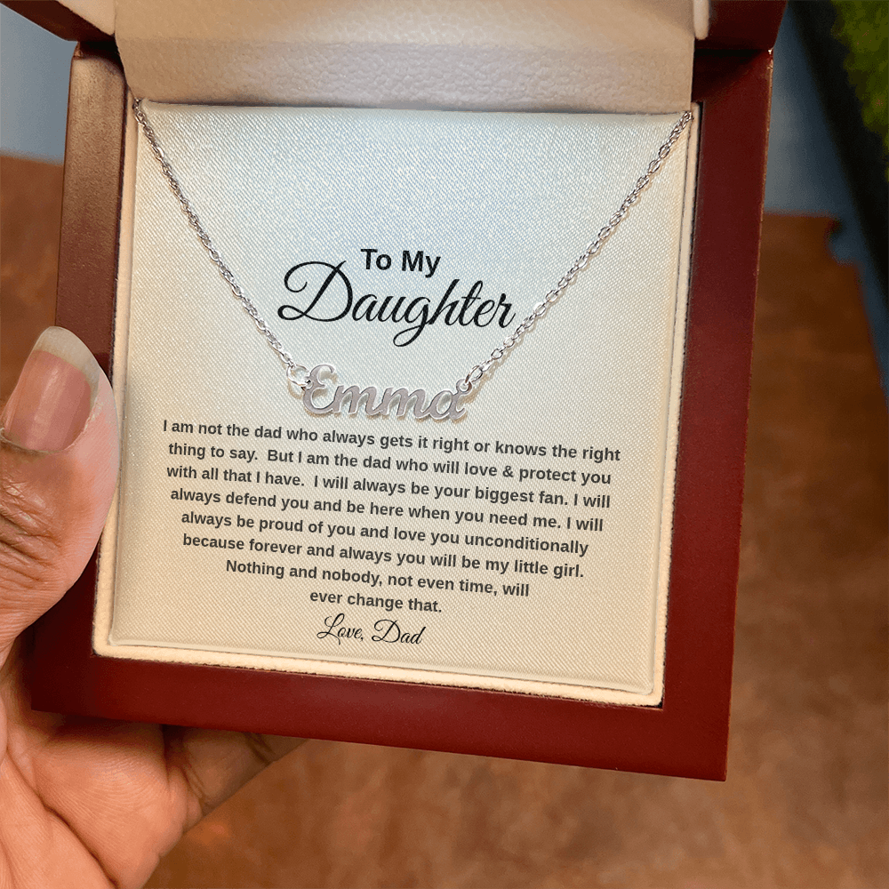 Name Necklace with Thoughtful Message Card And Wooden Jewelry Gift Box Option