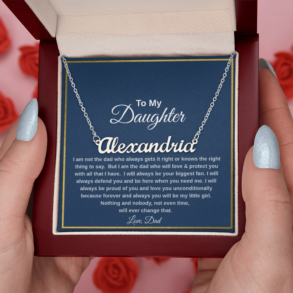 To My Daughter Personalized Name Necklace from Dad | Heartfelt Gift