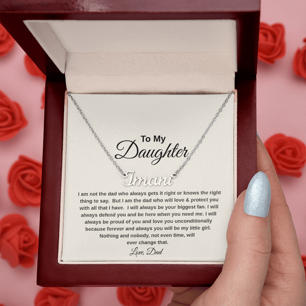 Name Necklace with Thoughtful Message Card And Wooden Jewelry Gift Box Option