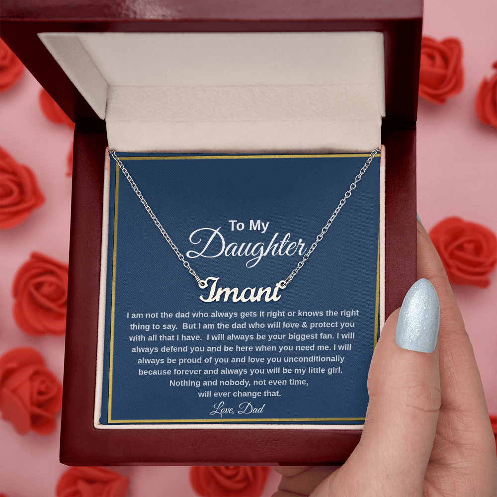 To My Daughter Personalized Name Necklace from Dad | Heartfelt Gift
