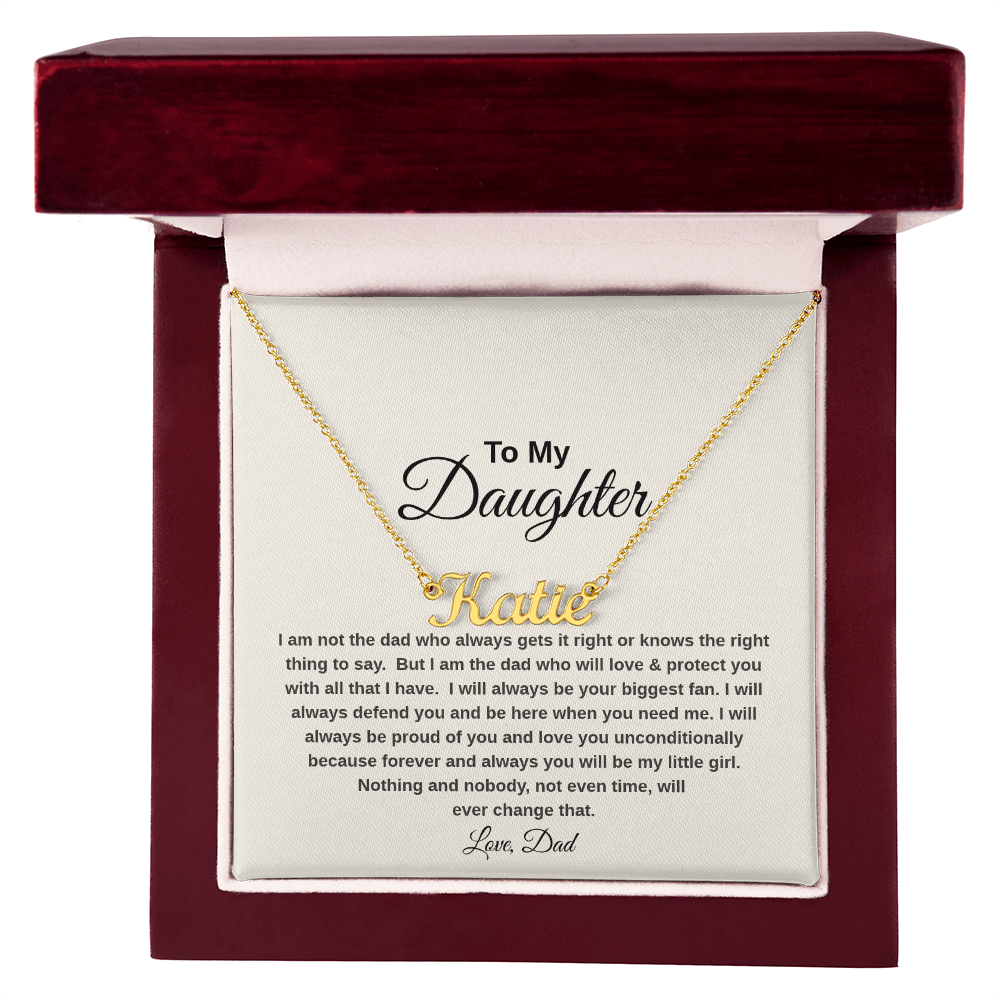 Name Necklace with Thoughtful Message Card And Wooden Jewelry Gift Box Option