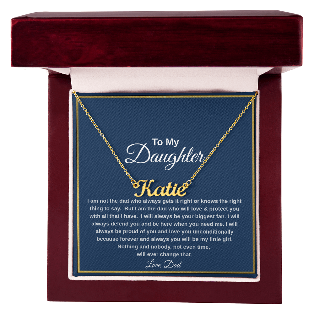 To My Daughter Personalized Name Necklace from Dad | Heartfelt Gift