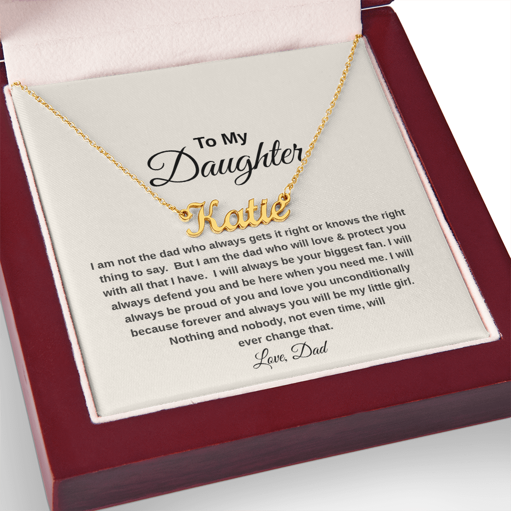 Name Necklace with Thoughtful Message Card And Wooden Jewelry Gift Box Option