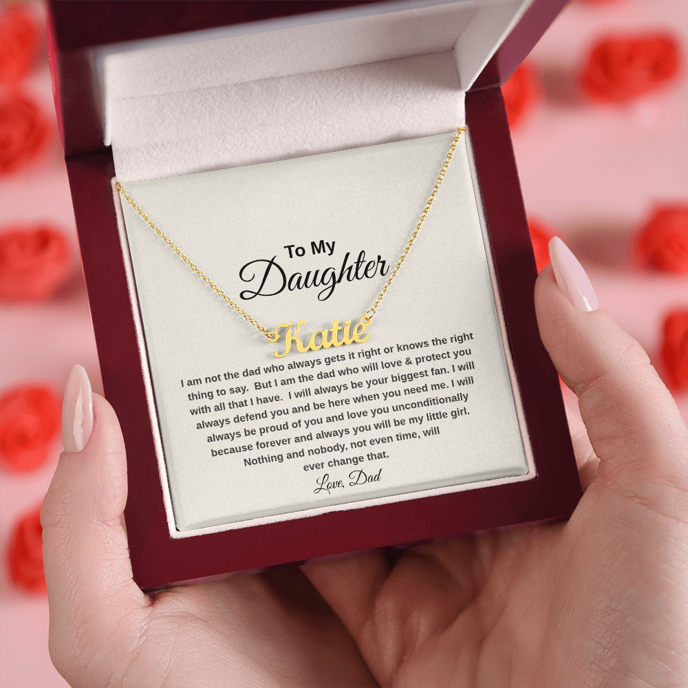 Name Necklace with Thoughtful Message Card And Wooden Jewelry Gift Box Option