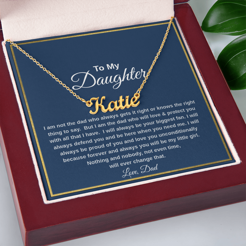 To My Daughter Personalized Name Necklace from Dad | Heartfelt Gift