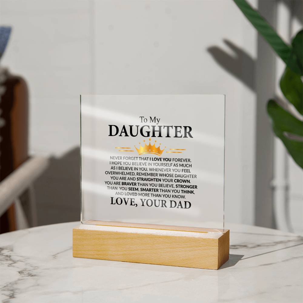 To My Daughter - Never Forget That I Love You Forever, Love, Your Dad, Acrylic Plaque