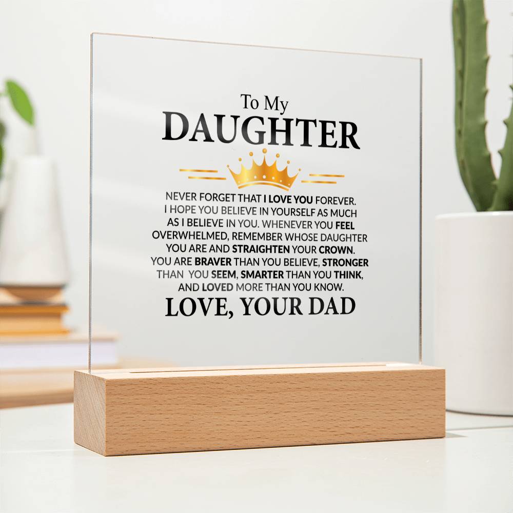 To My Daughter - Never Forget That I Love You Forever, Love, Your Dad, Acrylic Plaque