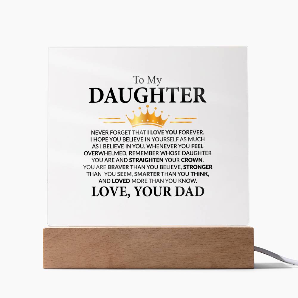 To My Daughter - Never Forget That I Love You Forever, Love, Your Dad, Acrylic Plaque