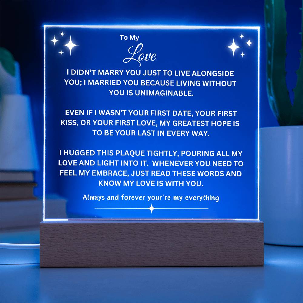 Eternal Love: Multicolor LED Acrylic Square Plaque for Your Love ...