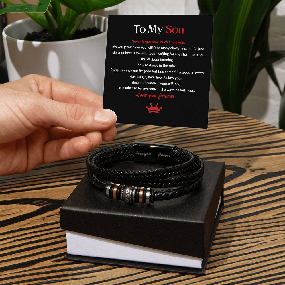 To My Son - Love You Forever, Valentine's Day Gift for Him, Birthday Gift, Special Occasion Bracelet