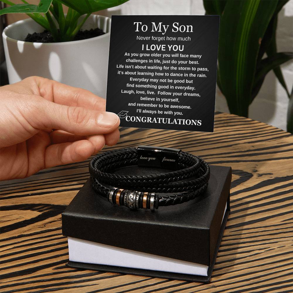 To My Son, Never Forget | Congratulations Bracelet