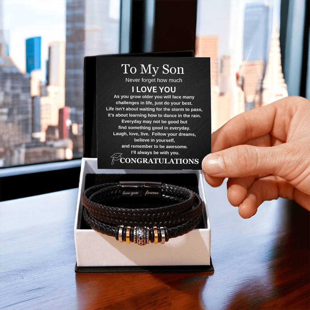 To My Son, Never Forget | Congratulations Bracelet