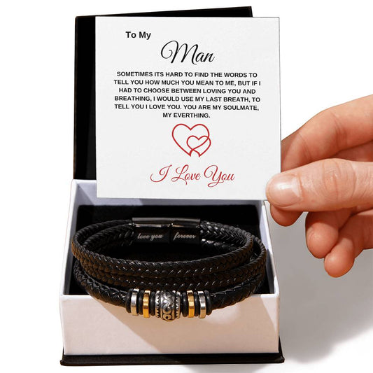 To My Man / Soulmate / Husband / Boyfriend - Valentines Day or Any Occasion - Love You Forever Bracelet