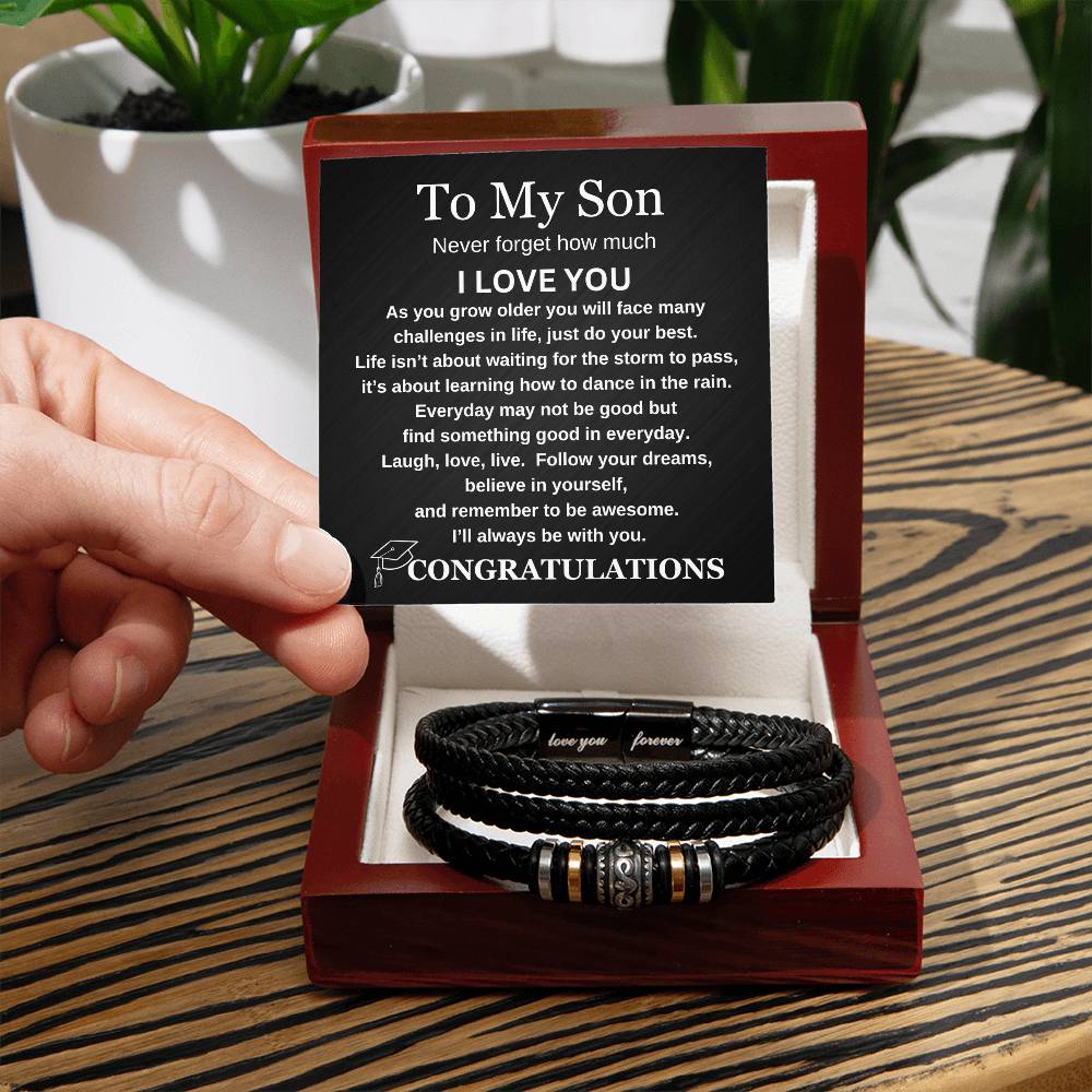 To My Son, Never Forget | Congratulations Bracelet