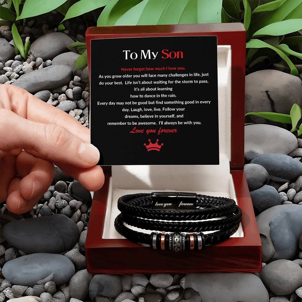 To My Son - Love You Forever, Valentine's Day Gift for Him, Birthday Gift, Special Occasion Bracelet