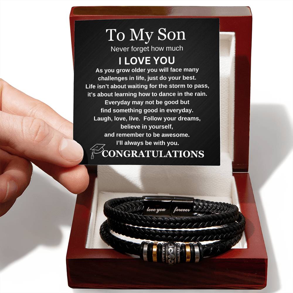 To My Son, Never Forget | Congratulations Bracelet