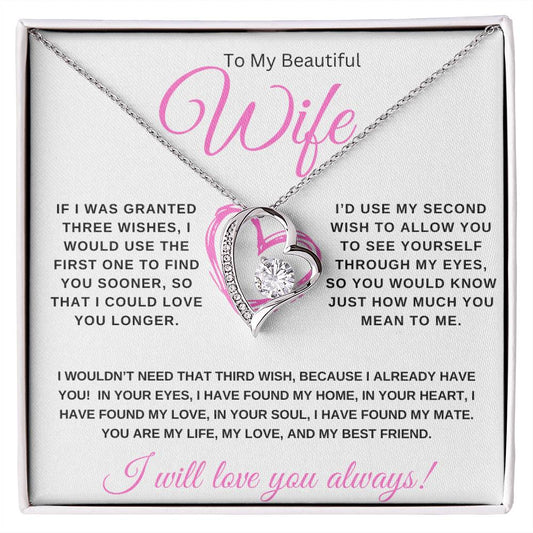 To My Beautiful Wife (Pink Valentine) - Forever Love Necklace