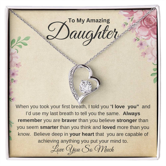 To My Amazing Daughter | Forever Love Necklace | Christmas Gift, Birthday Gift